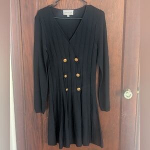 Adelyn Rae Regina Double Breasted Knit Skater Dress Size Medium